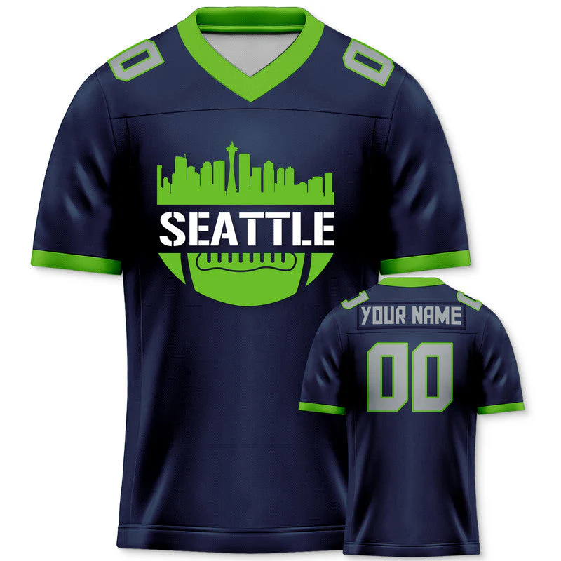 Custom Football Jersey With Seattle City Souvenir Fashion Football Shirt